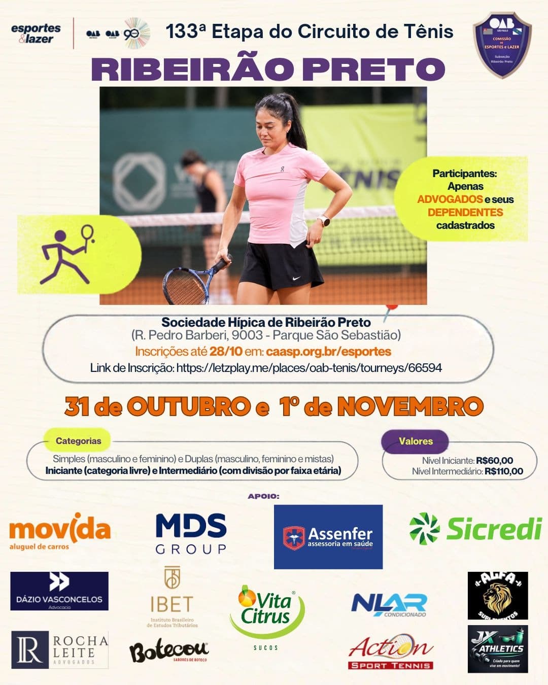 🎾 133ª Etapa do Cirquito de Tênis RP