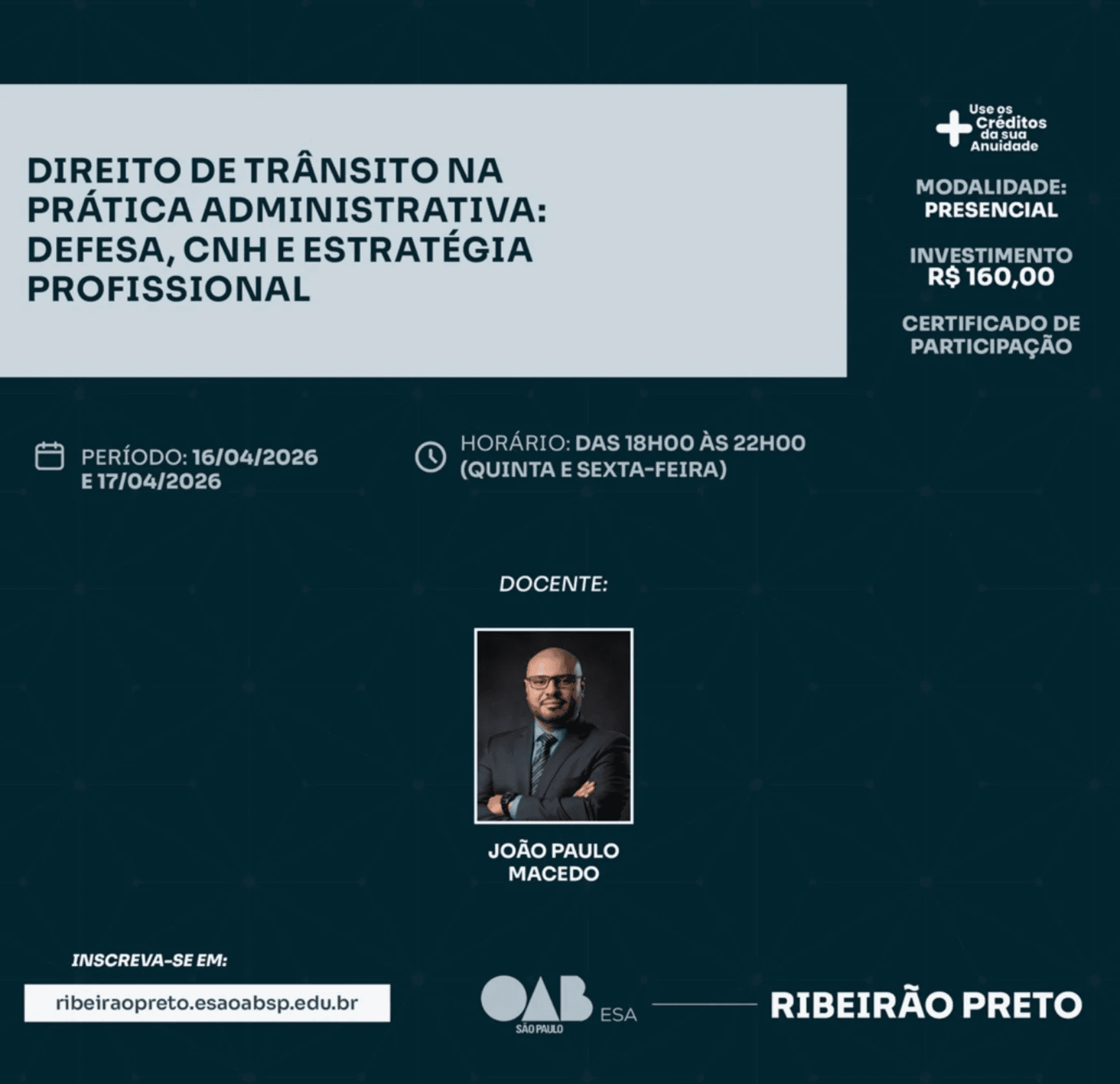 📙 ESA RP: Direito de Trânsito na prática administrativa: Defesa, CNH e estratégia profissional