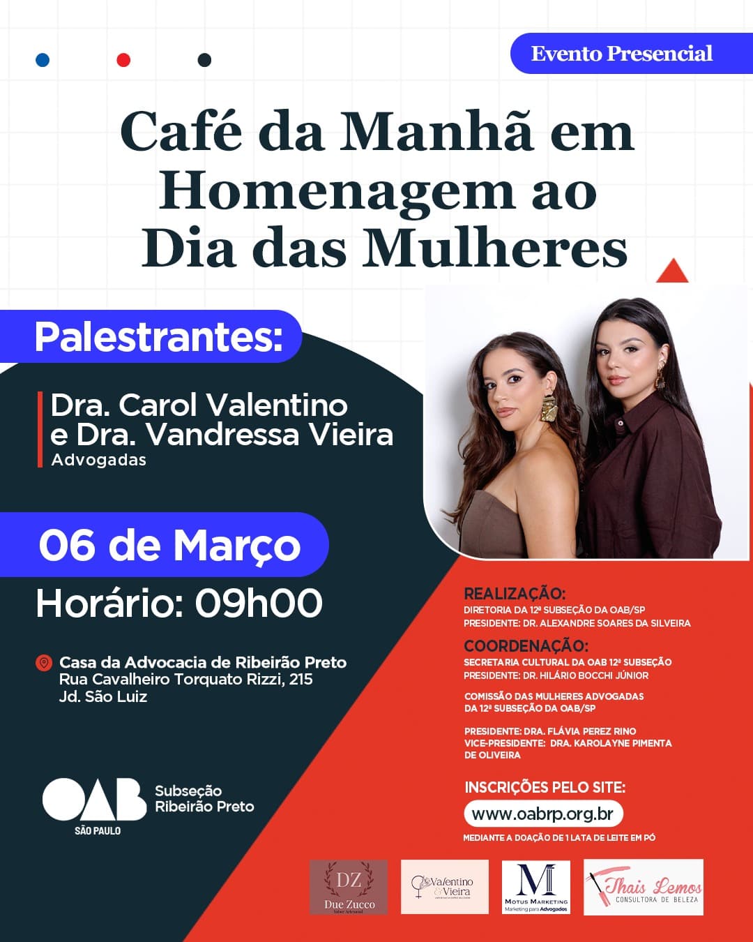Café da Manhã em Homenagem ao Dia das Mulheres